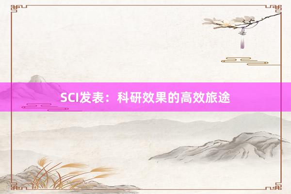 SCI发表:科研效果的高效旅途